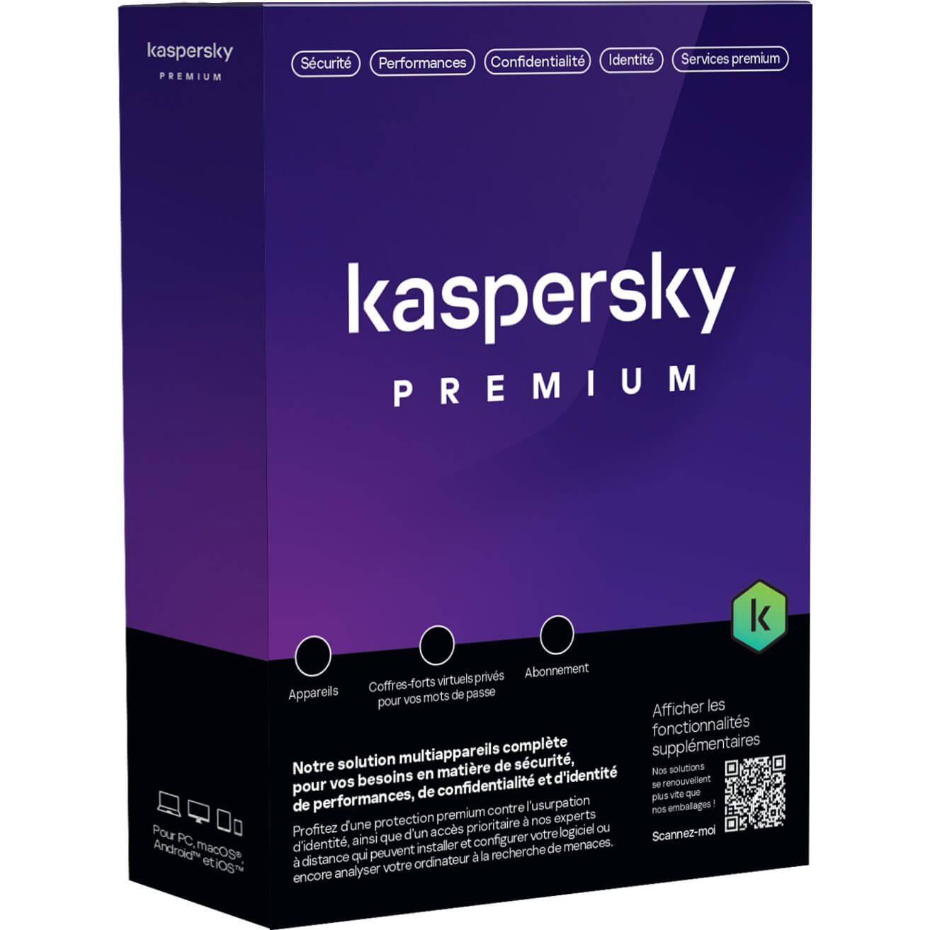   Les anti-virus monoposte   Kaspersky Premium 1 an 5 Postes KL1047F5EFS